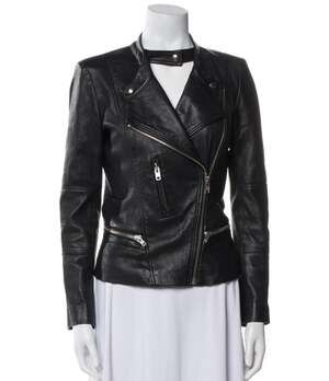 IRO Black Leather Moto Jacket